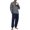 image:imagePrinStory Mens Pajamas Set Lightweight Long Sleeve Shirts and Pants1 Navy Blue