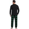 image:imagePrinStory Mens Pajamas Set Lightweight Long Sleeve Shirts and Pants7 Black Green Plaid