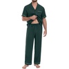 image:imagePrinStory Mens Pajamas Set Short Sleeve Button Down Sleepwear Pjs S2XLChristmas Green