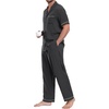 image:imagePrinStory Mens Pajamas Set Short Sleeve Button Down Sleepwear Pjs S2XLDark Gray