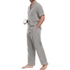 image:imagePrinStory Mens Pajamas Set Short Sleeve Button Down Sleepwear Pjs S2XLSilver Gray