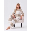 image:imagePrinStory Womens Pajama Sets Striped Pajama Set with PocketsFpapricot Khaki Sp