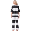 image:imagePrinStory Womens Pajama Sets Striped Pajama Set with PocketsFpblack White Stripe