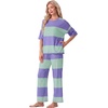 image:imagePrinStory Womens Pajama Sets Striped Pajama Set with PocketsFplight Green Pl Sp
