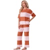 image:imagePrinStory Womens Pajama Sets Striped Pajama Set with PocketsFporange Pink Stripe