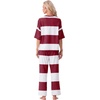 image:imagePrinStory Womens Pajama Sets Striped Pajama Set with PocketsFpwine Red Wt Stripe