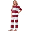 image:imagePrinStory Womens Pajama Sets Striped Pajama Set with PocketsFpwine Red Wt Stripe
