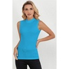 image:imagePrinStory Womens Tops Summer Sleeveless Shirts Business Dressy Casual Pullover Tops for Women 2024 TrendyLake Blue