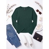 image:imageWomens Bell Long Sleeve Crop Cinched Waist Ribbed Knit Going Out Tops 2026Emerald Green