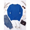 image:imageWomens Bell Long Sleeve Crop Cinched Waist Ribbed Knit Going Out Tops 2026Royal Blue
