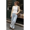 image:imageWomens Half Zip Mock Neck Thermal Tops Long Sleeve Crop T Shirts Fall 2026Apricot White