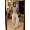 image:imageWomens Half Zip Mock Neck Thermal Tops Long Sleeve Crop T Shirts Fall 2026Blue Light Gray