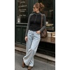 image:imageWomens Half Zip Mock Neck Thermal Tops Long Sleeve Crop T Shirts Fall 2026Dark Gray Black