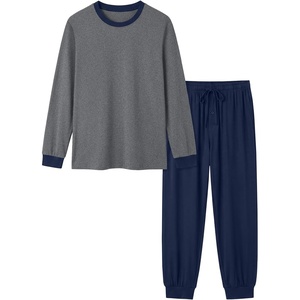 image:imagePrinStory Mens Pajamas Set Lightweight Long Sleeve Shirts and Pants1 Navy Blue