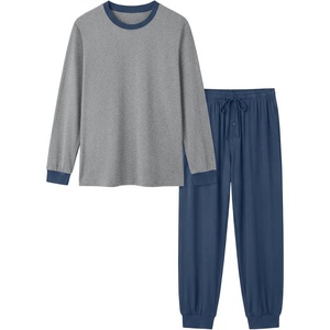 image:imagePrinStory Mens Pajamas Set Lightweight Long Sleeve Shirts and Pants3 Gray Blue